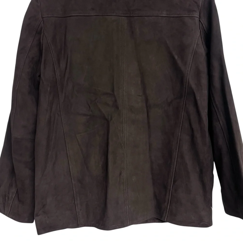 NWT Reformation Veda Lincoln Chocolate Brown Suede Shirt Jacket - Picture 9 of 13